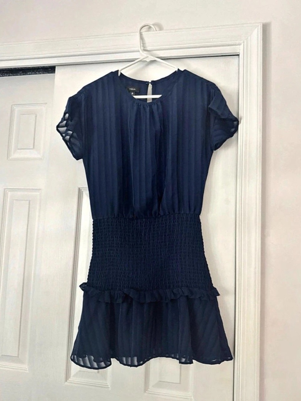 Aqua Pleated Mini Dress in Blue Size XS Like New